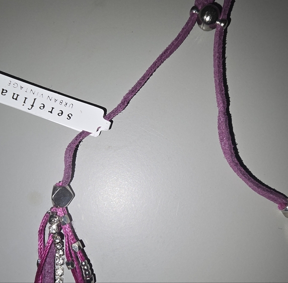 New Anthropologie Violet Glistening Strands Double Duty Wrap Bracelet/Necklace - Picture 5 of 7